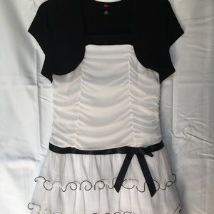 Black and White Ruffled Dress